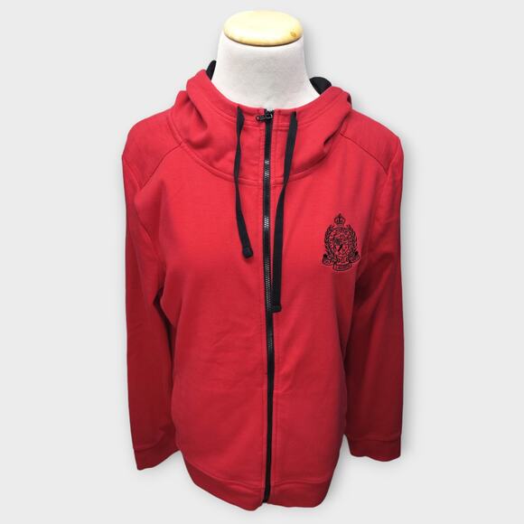 Women's Lauren Ralph Lauren Active Red Full Zip Hoodie NO size tag - Picture 2 of 7